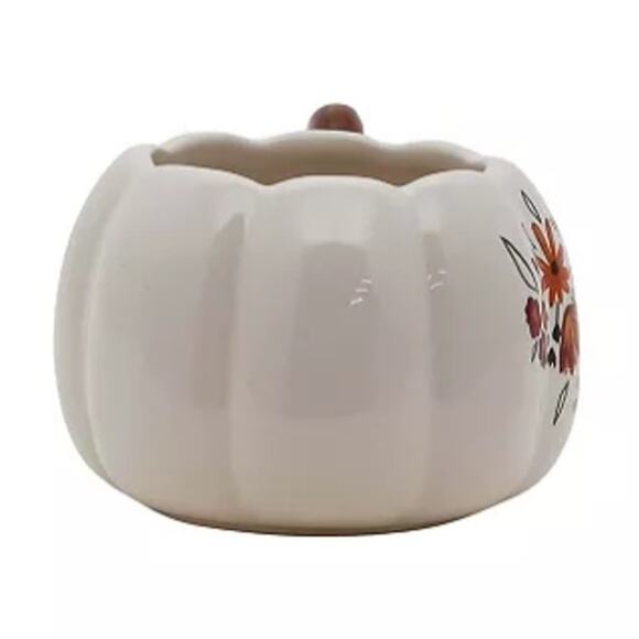 NEW Celebrate Together Fall Floral Pumpkin Figural Stoneware Coffee Hot Tea Mug - Picture 4 of 6